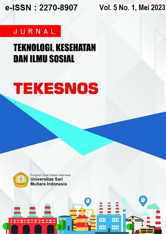 					View Vol. 5 No. 1 (2023): JURNAL TEKNOLOGI, KESEHATAN DAN ILMU SOSIAL (TEKESNOS)
				